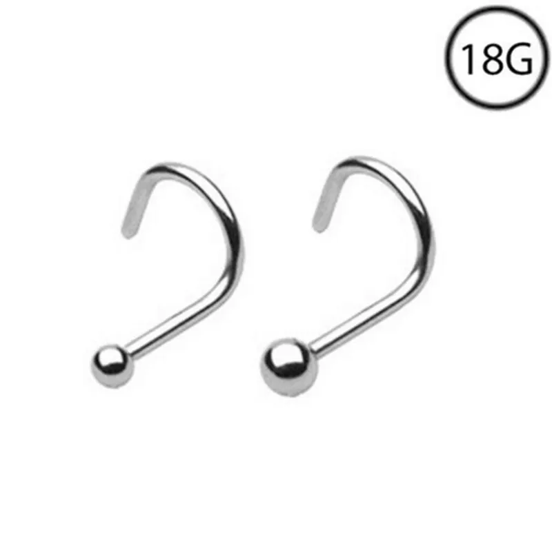 100PCS Nose Stud Screw Surgical Steel Nose Cartilage Ring Body Jewelry Piercing Nose Studs Screw