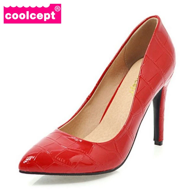 Coolcept Size 34-43 5 Colors Sexy Ladies Thin High Heel Spring Shoes Women Shallow Pointed Toe Pumps Wedding Footwear | Обувь
