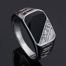 

Cubic Zircon Men Signet Ring Seal Wedding Band Rose Gold Silver Color Hollow Male Ring Engagement Party Fashion Jewelry DBR065