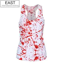 Восточный вязаный X-296, новинка, женские брендовые топы, брызги крови, 3D принт, футболки в стиле панк, летние топики