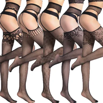 

Women Sexy Lingerie Lace Garter Belt Fishnet Stocking Belt Stockings Pantyhose Tights Thigh Highs