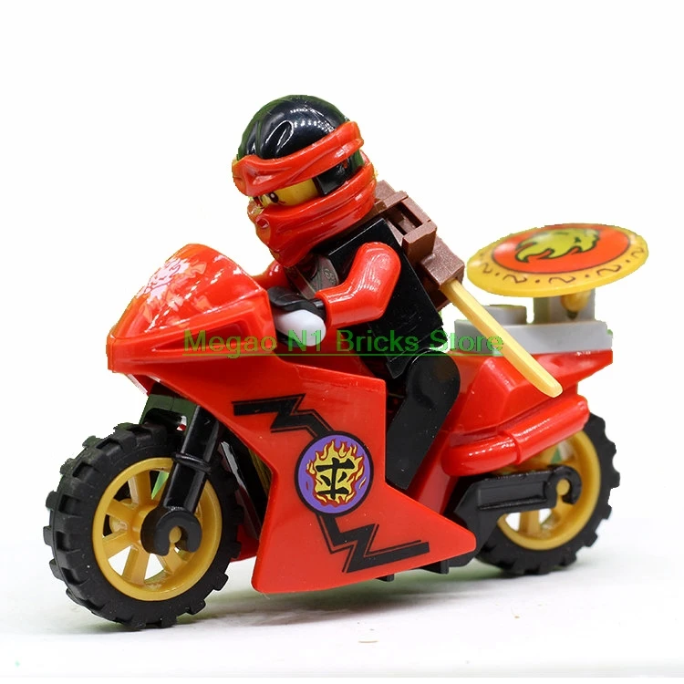 Для мотоцикла ниндзя juguetes фигурки Kai Jay Zane Nya Lloyd Garmadon WU с оружием строительные