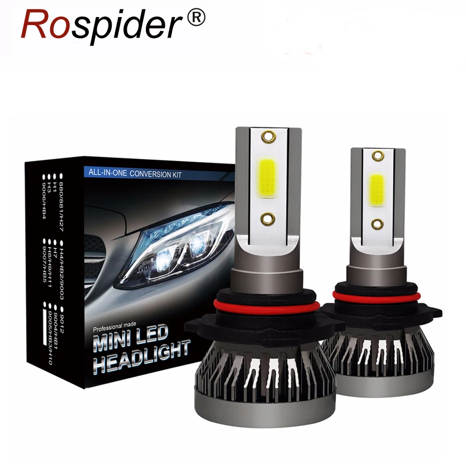 

Car Lights Bulbs Mini LED H4 H7 9003 HB2 H11 LED H1 H8 H9 9005 9006 H13 9004 9007 Auto Headlights 12V Led Light Rospider M1