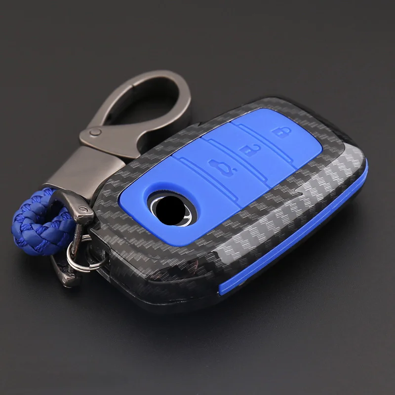 

2019 Anti-fall Carbon fiber silicone Car Key Cover Case For Toyota Hilux Fortuner Land Cruiser Camry Coralla Crown RAV4 Highland