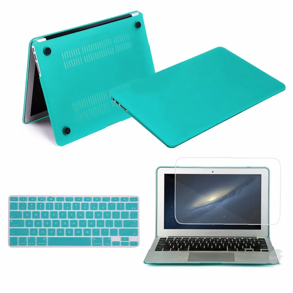 

Thin Solid Cover Notebook Full Coverage Laptop Sleeve Case Hard Case Cover with Screen Keyboard protector For Macbook air 13