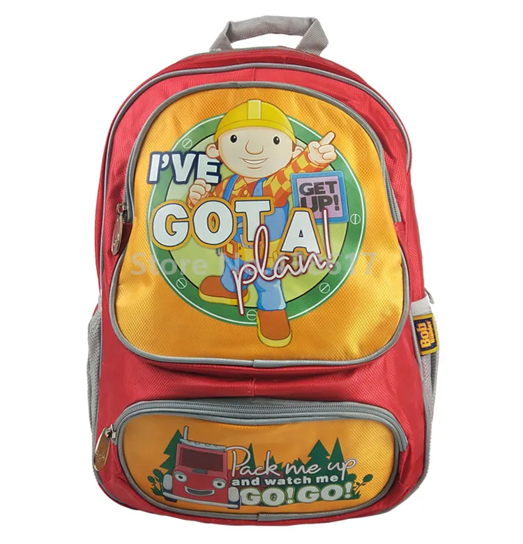 New Red Bob the Builder Backpack School Bags for Boys Girls Children