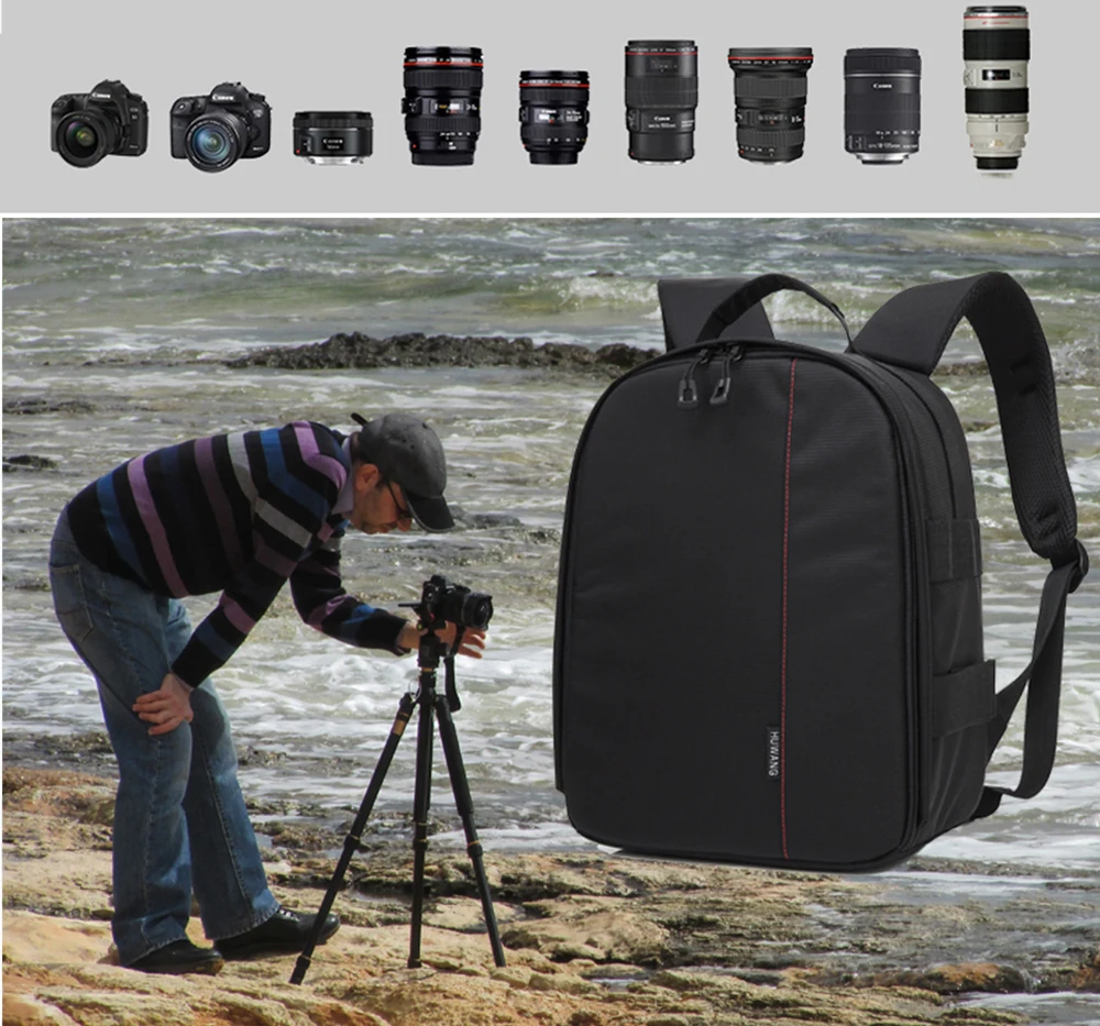 Брендовый рюкзак для уличной фотосъемки DSLR камеры, водонепроницаемые сумки для камеры, прочный материал для камеры Canon, Nikon, sony, Mochila