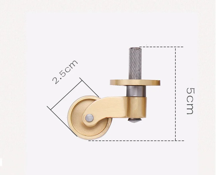 1-Inch Wheel Dia Swivel  Brass Caster for Furniture Chair (1)