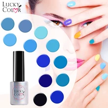 

Lucky Color Blue Gel Nail Polish High Quality Long-lasting Soak Off UV LED 10ML/Bottle 12 Colors Pure Nail Art Tool
