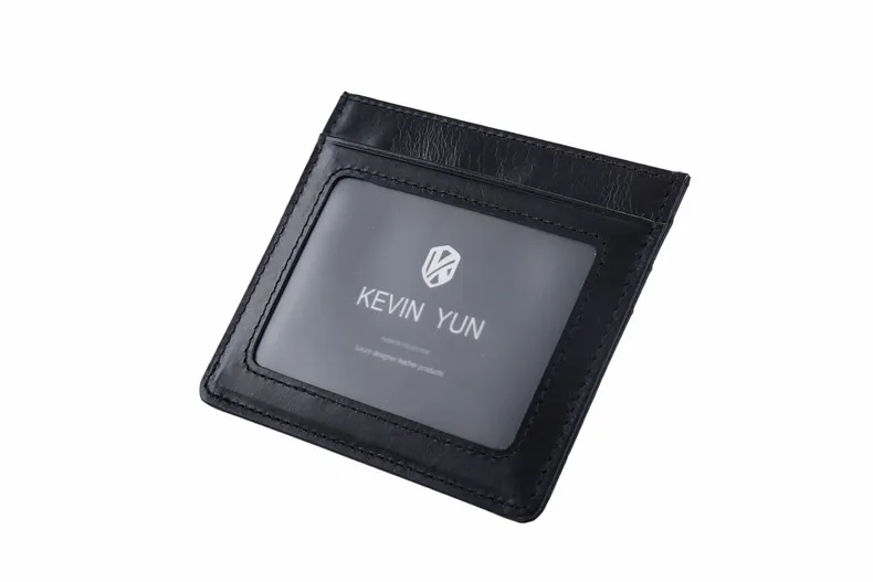 KEVIN YUN Designer Brand Vintage Men Card Holder Wallet Genuine Leather Mini Pocket Credit ID Card Case