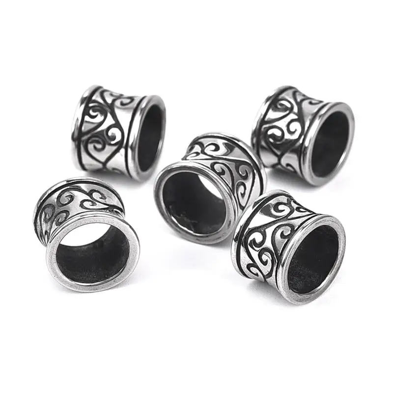 

Totem Style Stainless Steel 8mm Big Hole European Beads For Bracelet Necklace DIY Jewelry Making Wholesale Beads 2018