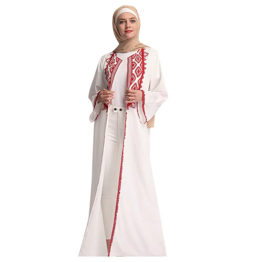 Kaftan Women Open Cardigan Muslim Abaya Turkey Long Maxi Islamic Dress Party...