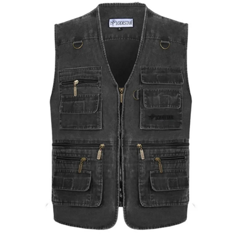 Мужской джинсовый пиджак Slim Fit мужской пиджак ковбойские карманы плюс размер 5XL мужской джинсовый жилет куртка без рукавов хлопок Повседневный жилет