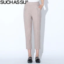 #Special Offers New Spring Summer 2019 Cotton Linen Harem Pants Women Elastic High Waist Slim Ankle-Length Pants M-3XL Size Female Trouser #Special Offers New Spring Summer 2019 Cotton Linen Harem Pants Women Elastic High Waist Slim Ankle-Length Pants M-3XL Size Female Trouser