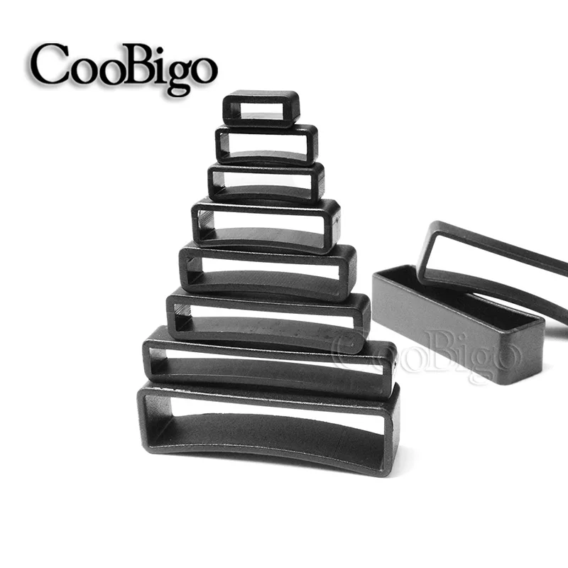

10pcs 3/8" 5/8" 3/4" 1"~2" Plastic Keeper Belt Loop Square Loop Buckle Dog Collar Harness Backpack Strap Webbing Bag Parts