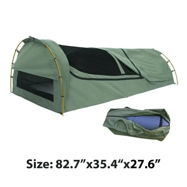 

Export to Australia! Single canvas swag High-grade waterproof sunscreen camping tent/sleeping bag/roof ventilation mosquito bed