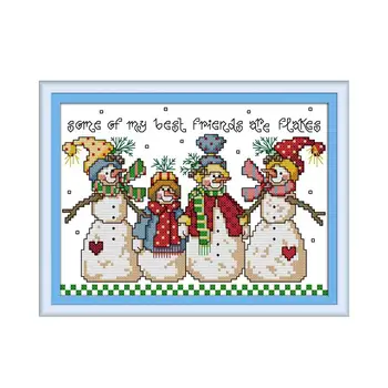 

Joy Sunday Stitch Kit Handmade DIY Needlework Sewing Handicrafts Embroidery Winter Snowman Merry Christmas Furniture Decorations