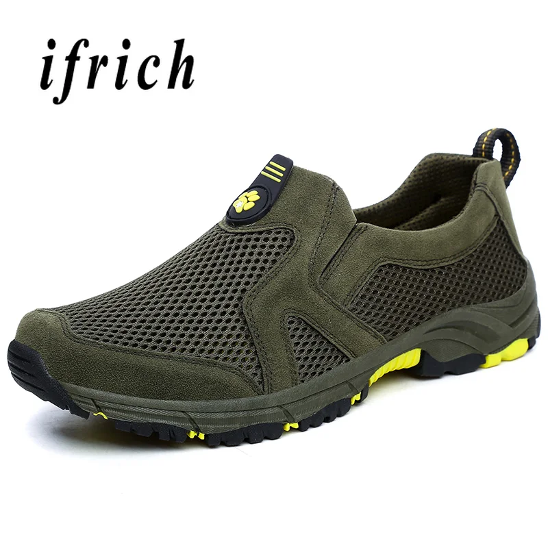 

Hiking Shoes For Men Summer Slip-On Male Outdoor Shoes Breathable Mesh Men Sneakers Luxury Brand Mountain Trainers Men Shoes