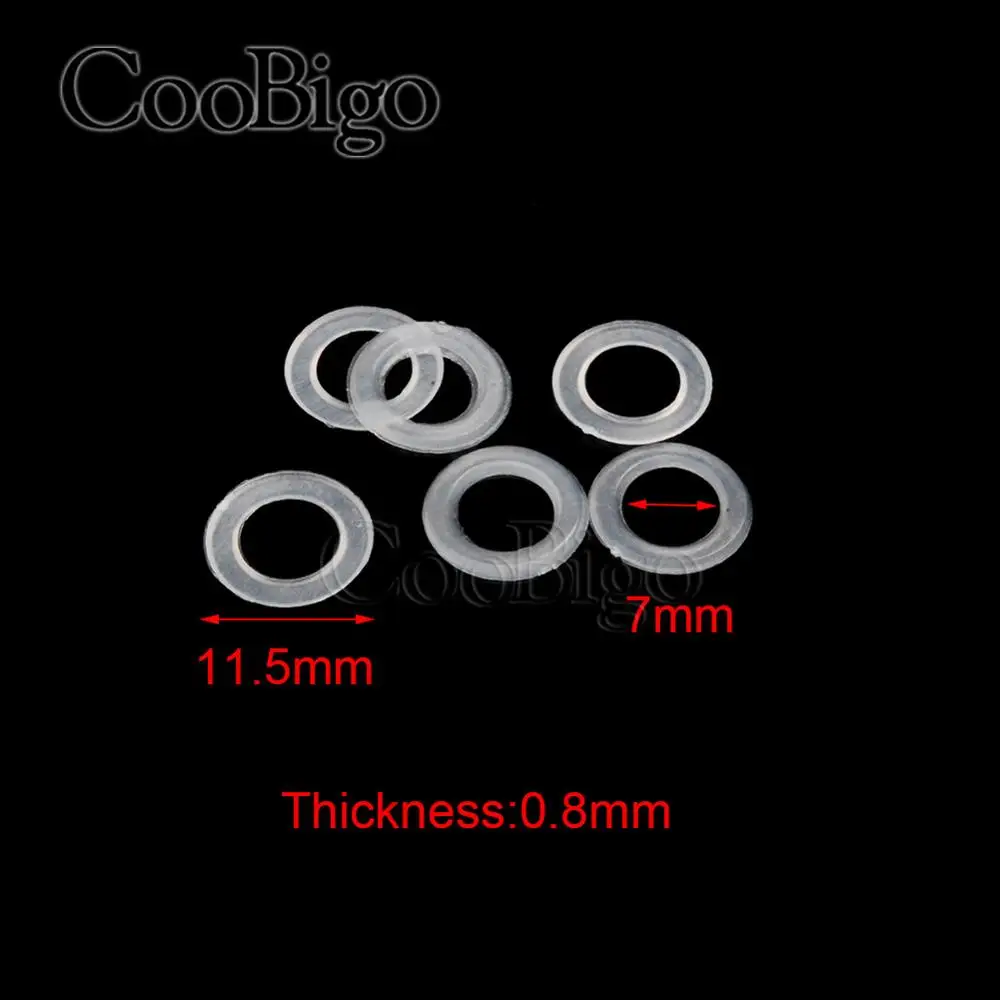 100 шт 12 размер на выбор M5~ M41 пластиковая прозрачная нейлоновая шайба прокладка-разделитель шайба прокладка кольца проушины уплотнительное кольцо плоское - Цвет: M7