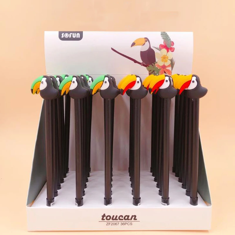 4 шт./компл. милые животные попугай Тукан силиконовые гелевые ручки 0,5 мм птица подпись ручка корейские канцелярские принадлежности для офиса, школьные принадлежности, подарки