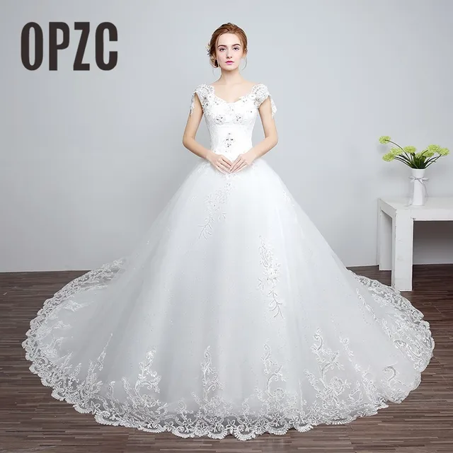 Real Photo Customized Elegant Princess Wedding Dresses 2016 Luxury Real Photo Customized Elegant Princess Wedding Dresses 2016 Luxury Train Lace Sequin Bride Vestido De