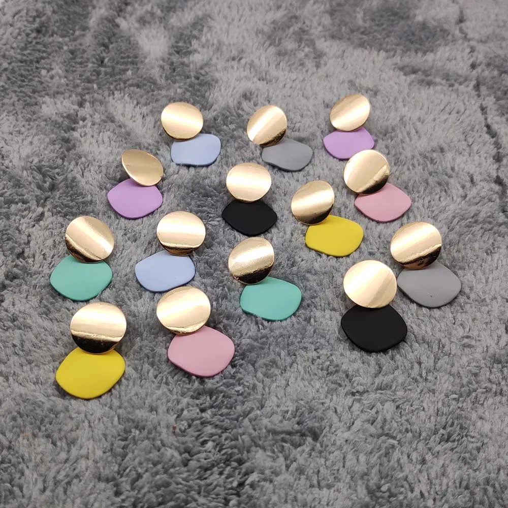

Minimalist Women's Earrings Gold Round Pendant Earrings Geometric Earrings for Women Wedding Jewelry Earrings 2019 W550-W556