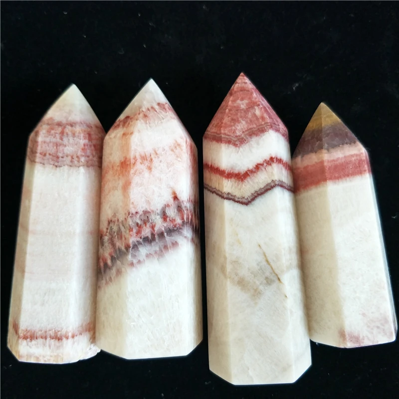 4PCS-natural-stones-and-crystal-points-pork-stone-point-red-line-stone-POINT-wand-tower (1)