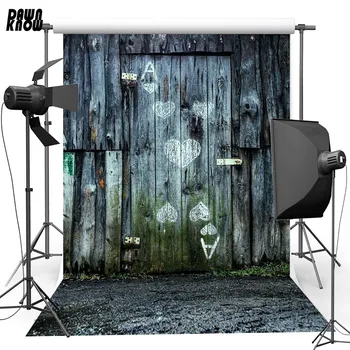 

DAWNKNOW Wood Door Vinyl Photography Background For Stone Road New Fabric Polyester Backdrop For Family Photo Studio F2206