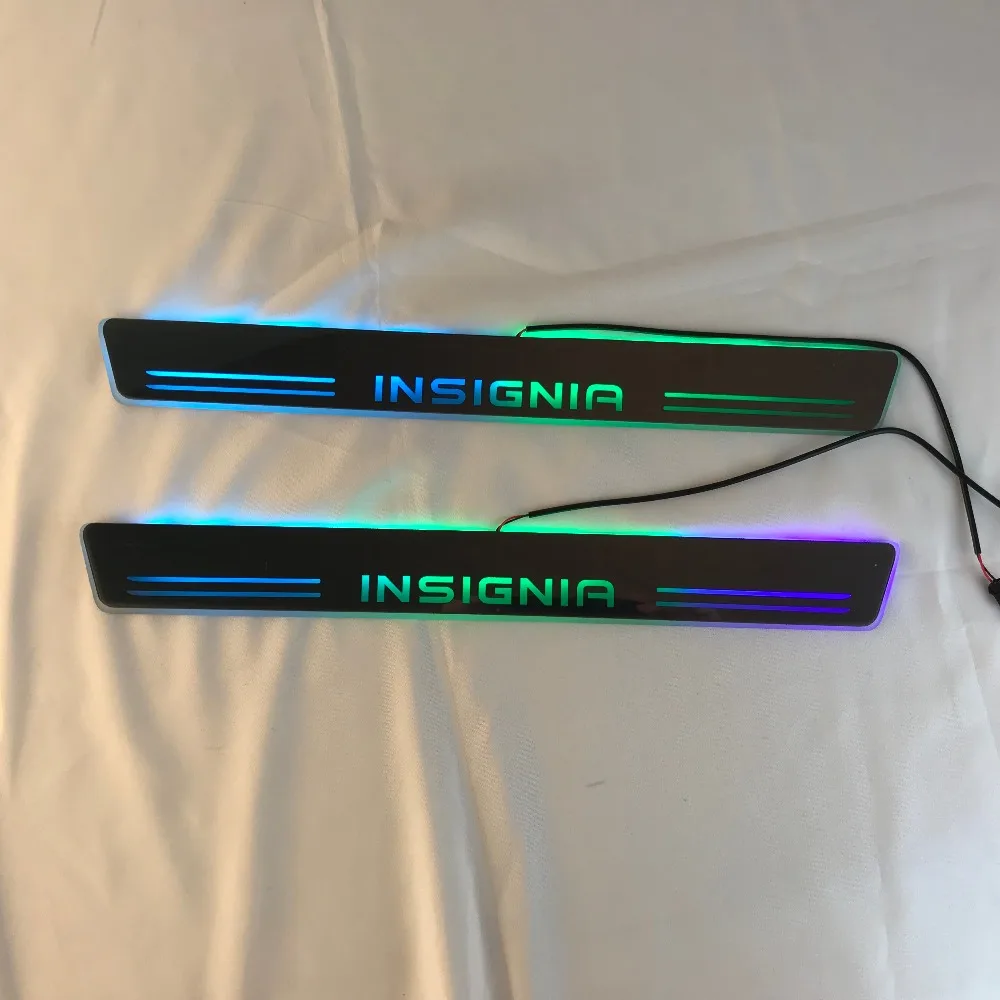 

Osmrk led moving door scuff sill plate for Opel insignia colorful changing dynamic door light flat overlays linings