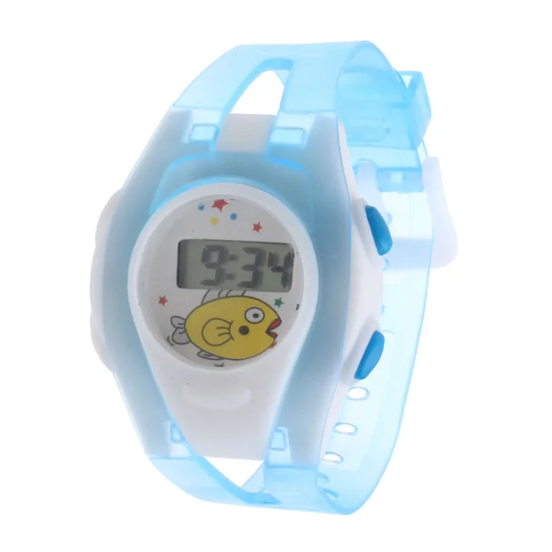 

Kids Children Watches Transparent Color Digital LED Alarm Date Sport Wrist Watch Silicone Sports Waterproof Watch Relogio Gift#W