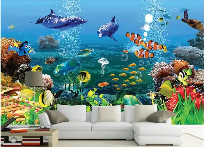 

3d wallpaper custom mural non-woven wall sticker Sea world Marine animals, 3 d TV wall painting photo 3d wall mural wallpaper