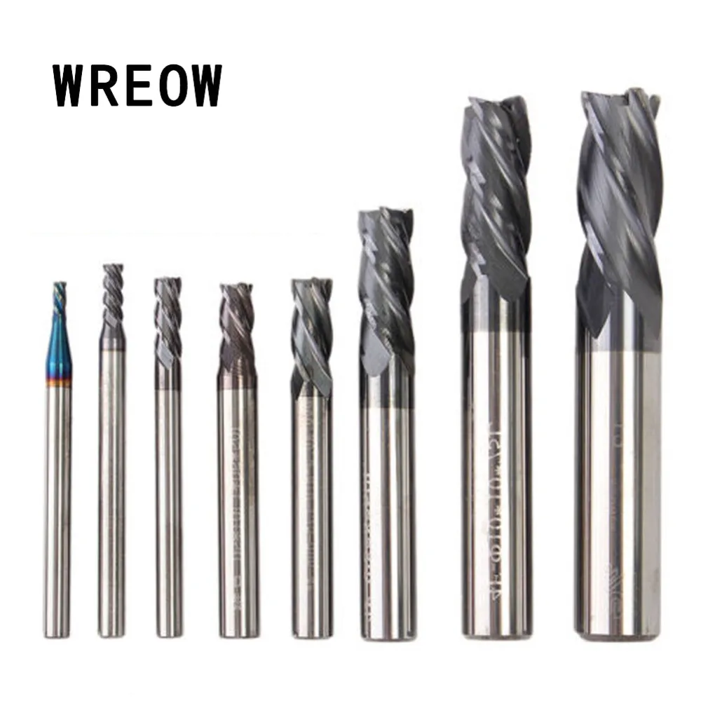

8pc 4Flute 2-12mm Tungsten Steel 45 Degree End Center Cutting Spiral Router Bit Cutter Tool Blades Milling Cutter CNC Tools