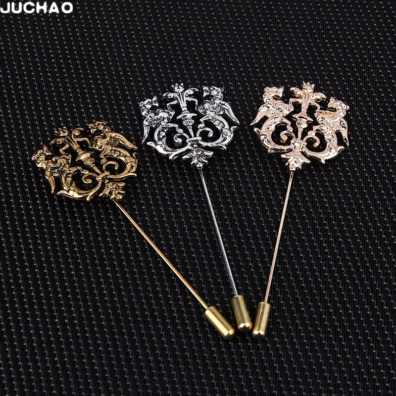 

JUCHAO Retro Double Lion Brooch Pin Brooches for Women Accessories Enamel Pins Men Jewellery