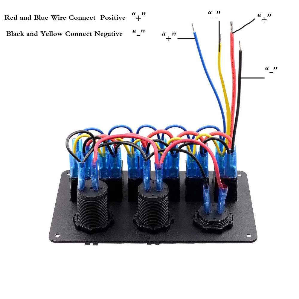 8 тумблер 12~ 24V двойной USB разъем питания+ Вольтметр+ розетка для сигареты автоматический выключатель автомобиля Лодка кулисный переключатель панель