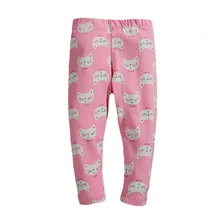 Весенне-Осенняя детская одежда с принтом котенка новые стильные детские Леггинсы хлопковые Стрейчевые обтягивающие штаны для девочек(от 1 до 6 лет