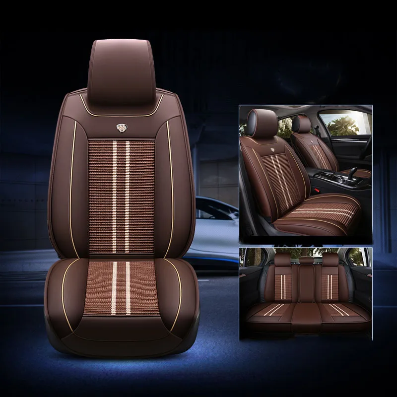Чехол для автокресла, автокресла, сиденье автомобильное, кожаный чехол для скоростной космический переход Skoda superb 2 3 yeti - Название цвета: brown