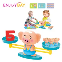 Enjoybay Копилка номер баланс игры математическая Игрушка Дети мультфильм балансировки весы монтессори игрушка раннего образования