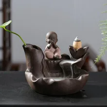 Задний поток ладан горелки домашний декор керамический орнамент маленький монах подставка для ароматерапии для украшения для офиса дома