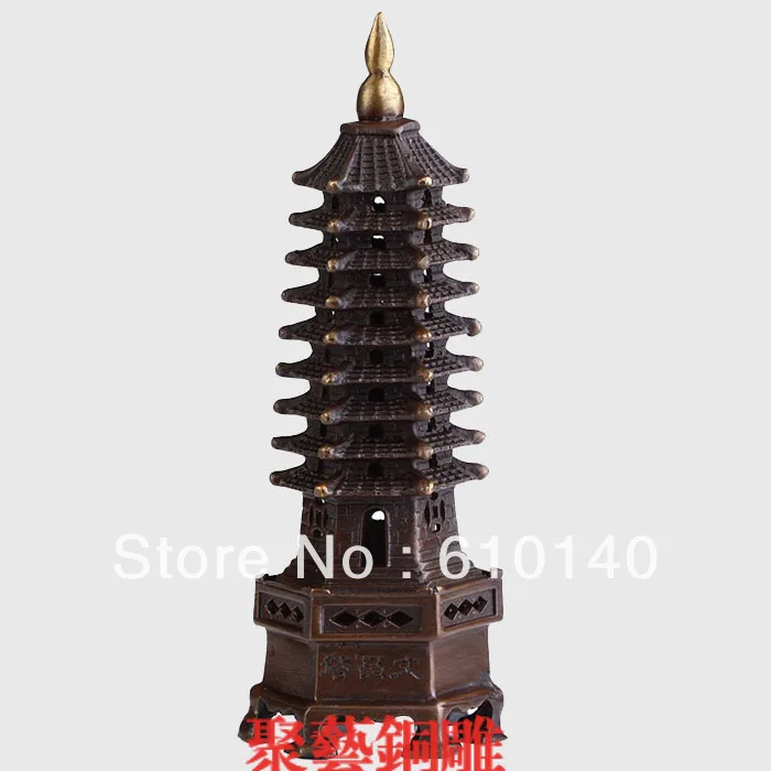 

Copper wenchang tower decoration wenchang tower feng shui home decoration puzzle Bronze statue copper