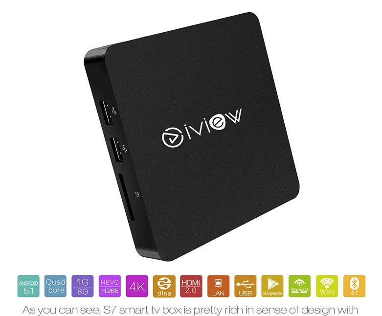 

2019 S7 mini 4K Media Player H265 Android TV Box for Amlogic Europe IPTV Box 4K WiFi Sport Movie Music Service