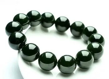 

Free Shipping Natural GREEN Jadeite JADE CIRCULAR BEADS BRACELET