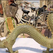 2" Китайский Бронзовый Свинка Животное Император Фото Показать Whirlabout Дракон Статуя