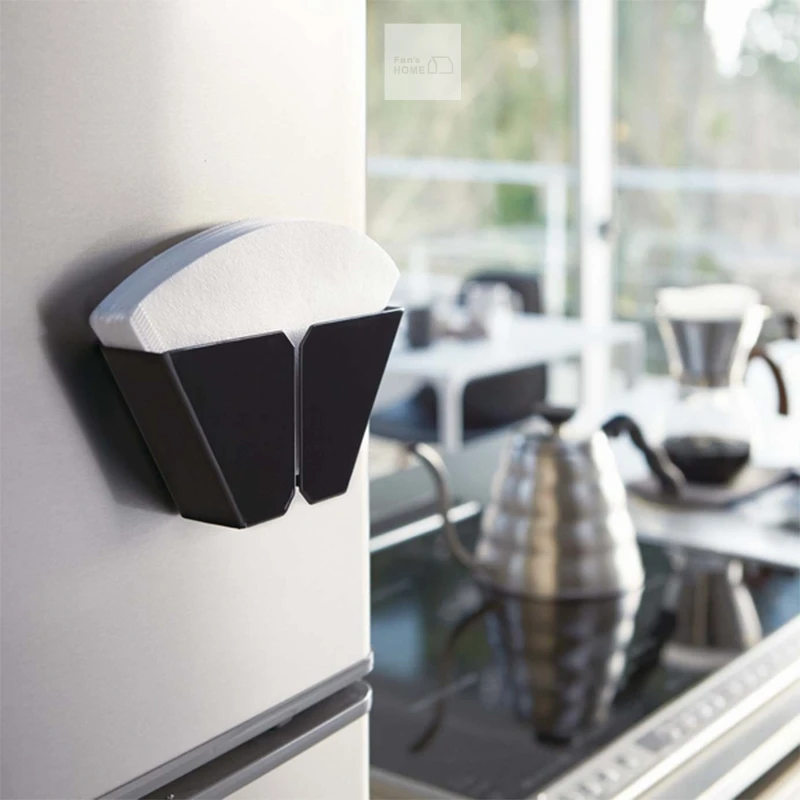 

1pc Coffee filter paper shelf base box for V60 Refrigerator magnet easy take preservation