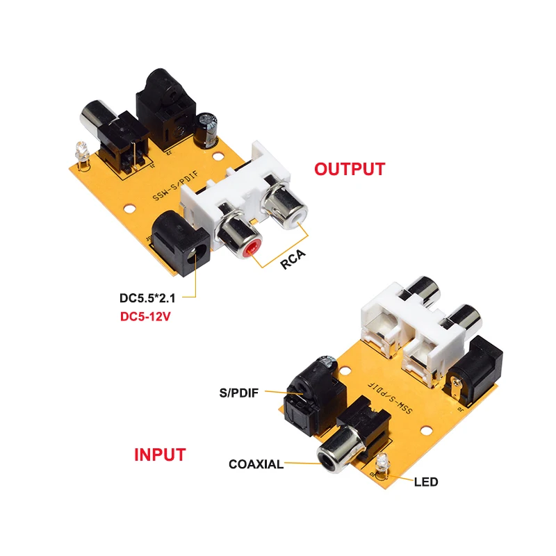 TOSLINK Optical Input to Coaxial S/PDIF Module