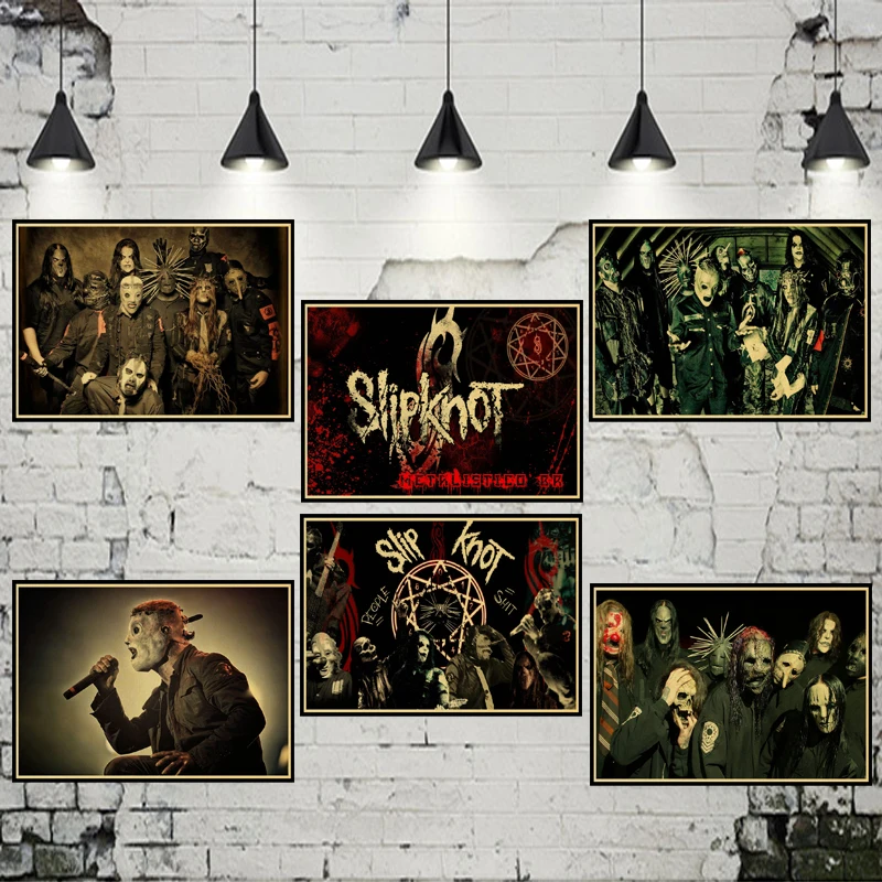 

Slipknot Nostalgia Retro Rock Band Music Kraft Paper Poster Bar Cafe Living Room Dining room Wall Decorative Paintings
