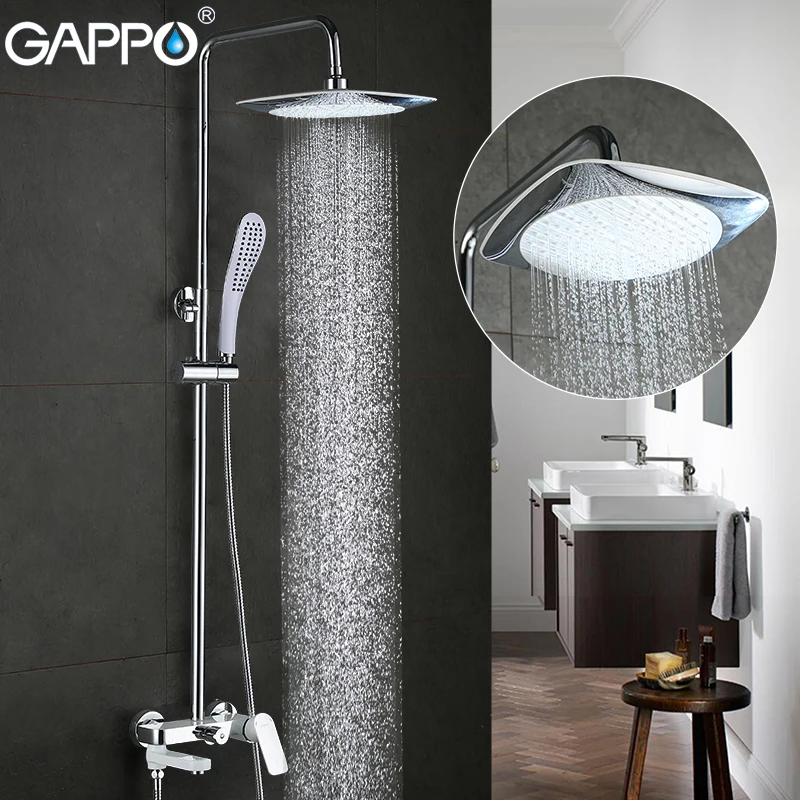 US $119.98 GAPPO shower faucet bathroombath shower faucet set chrome mixer rain shower waterfall shower head bathtub faucet G2448