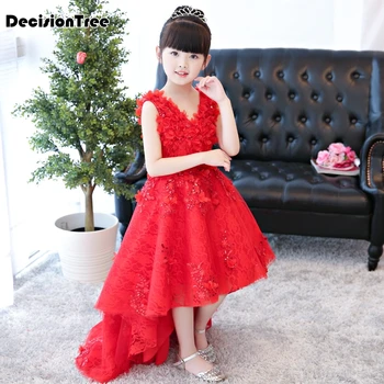 

2019 new flower girl wedding prom mullet gown children's princess trailing costume ceremony party formal dresses clothes