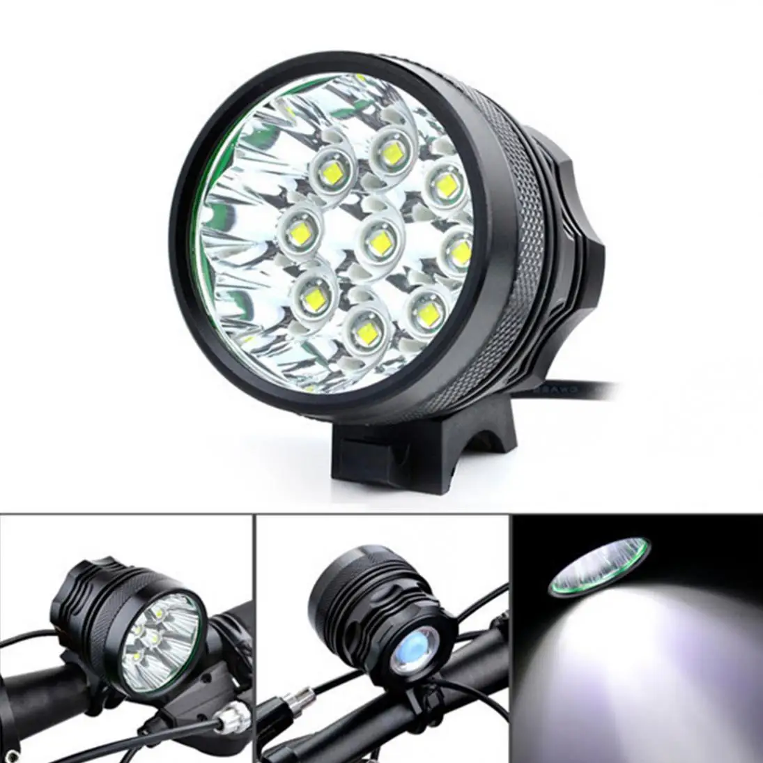 Clearance High Quality 7500Lm 9 x  XM-L T6 LED Camping Fishing Bicycle Cycling Flashing Light Lamp Waterproof + 8 x 18650 Battery Pack 0