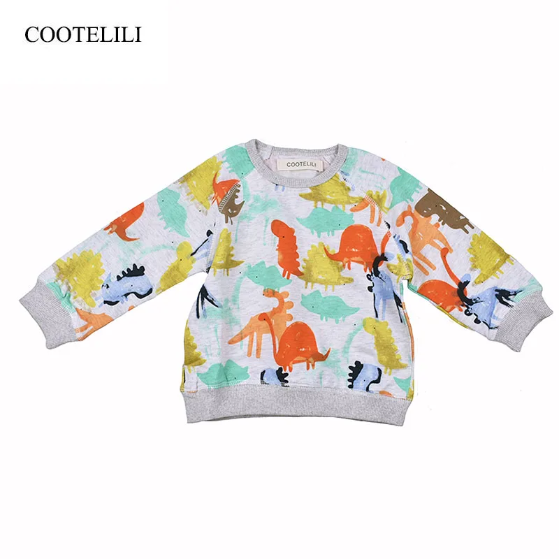 COOTELILI 80 120cm Cute Dinosaur Printed Long Sleeve Hoodies