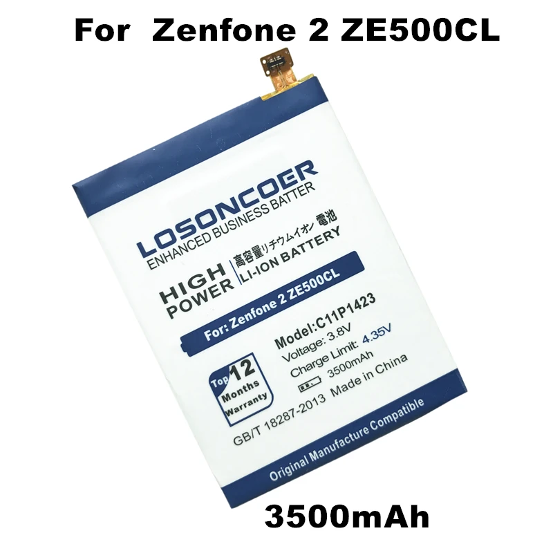 imágenes para ZF2 C11P1423 LOSONCOER 3500 mAh Batería Para Asus Zenfone 2 ZE500CL Z00D Batería imágenes para ZF2 C11P1423 LOSONCOER 3500 mAh Batería Para Asus Zenfone 2 ZE500CL Z00D Batería